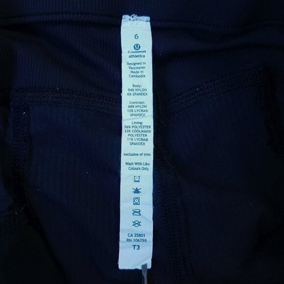 Lululemon Dance Studio Women's 6 Small Crop Black Pants Striped Capri Short - Picture 5 of 8